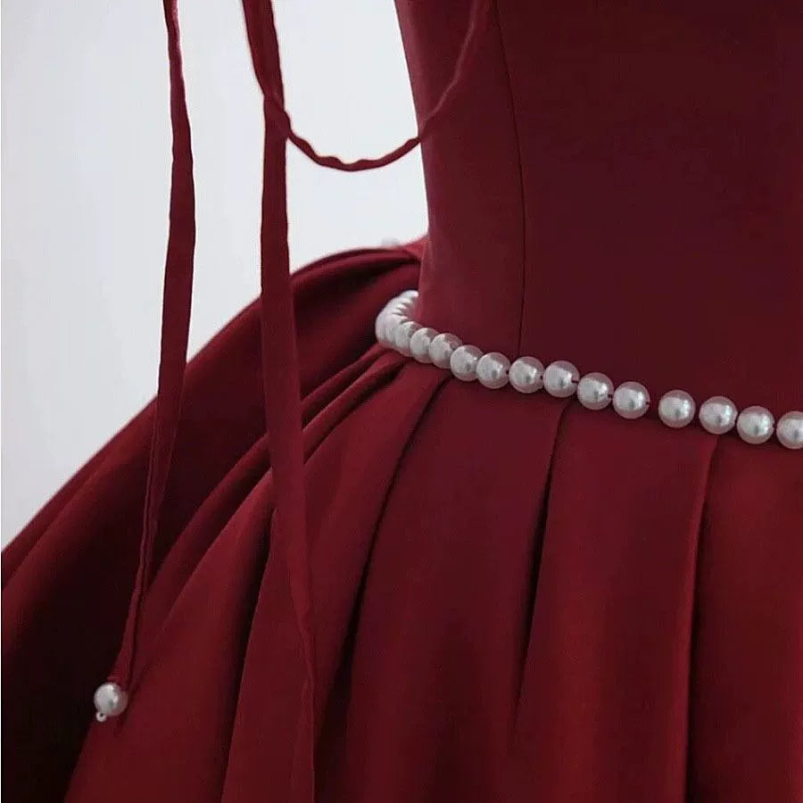 Burgundy Bridal Toast Dress