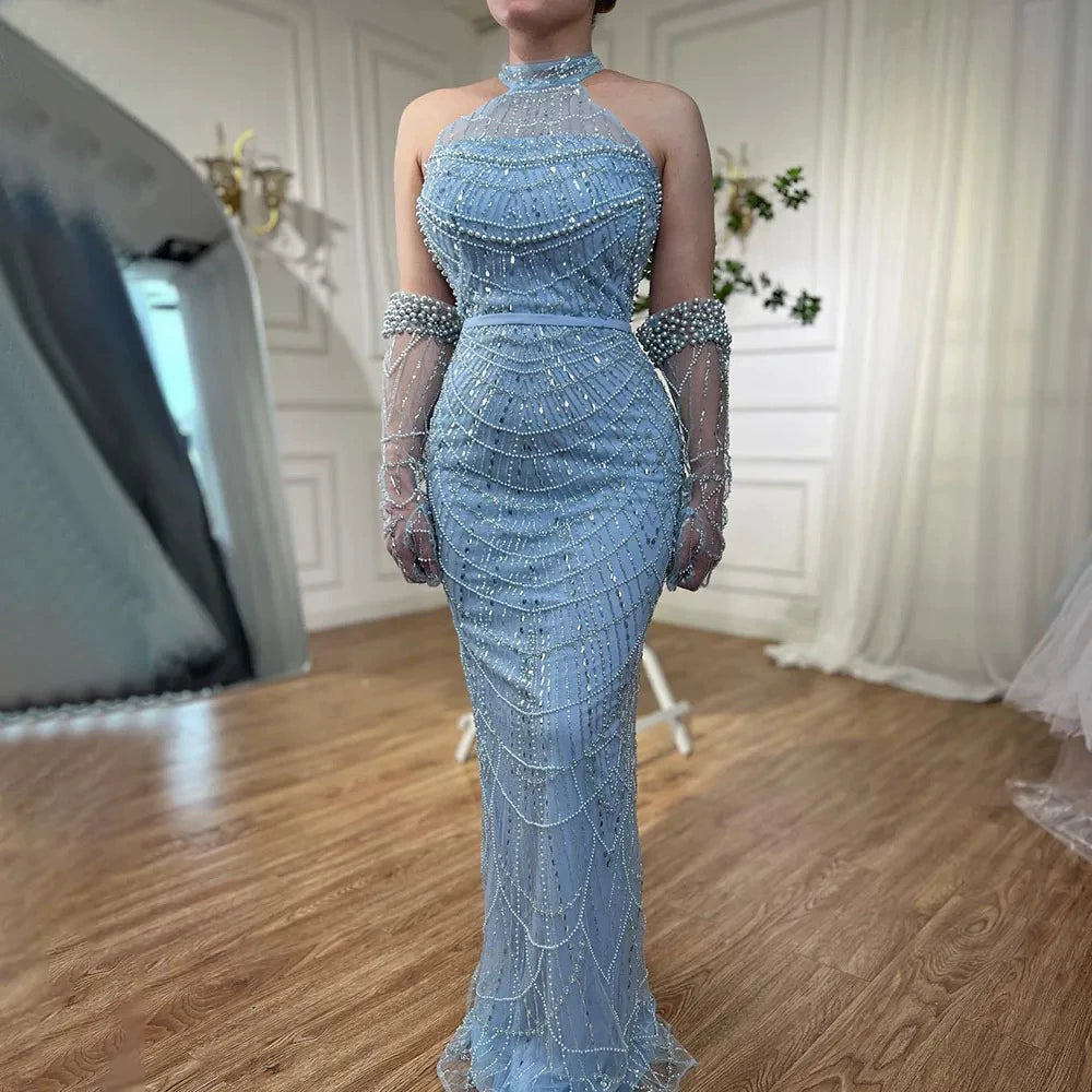 Cross-Border Supply of Heavy-Duty Beaded Trailing Evening Dresses 2026 New Models Foreign Trade Supply Runway Evening Dresses Factory