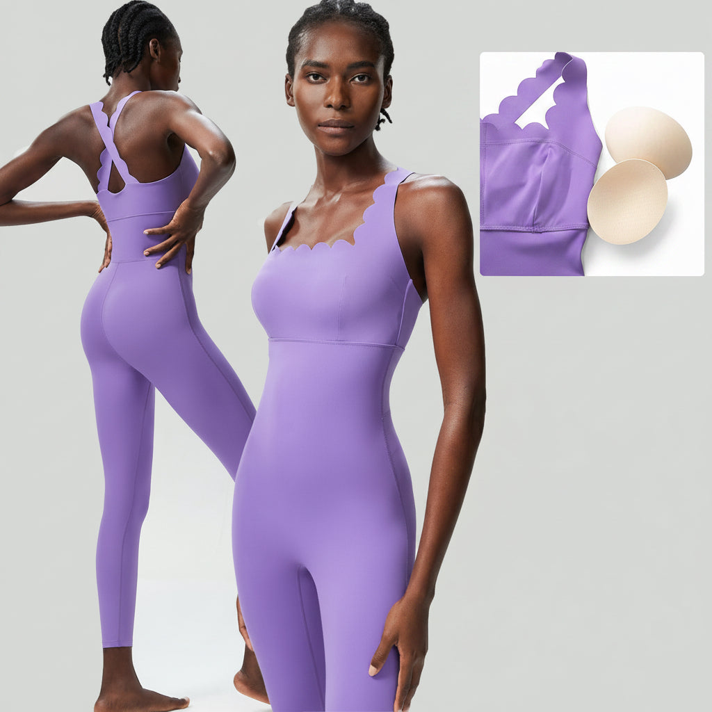 Cross-border Small Wave Yoga Fitness Jompsuit Women's plus size Tight Dancing Running Vests Jompsuit