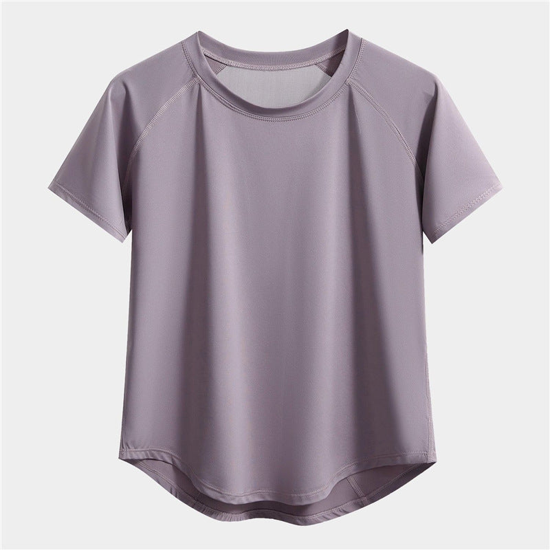 Sports Tops for Women in Summer, Loose Slimming Yoga Clothes, Short-Sleeved Quick-Drying Breathable Clothes, Professional Running Fitness Training Clothes