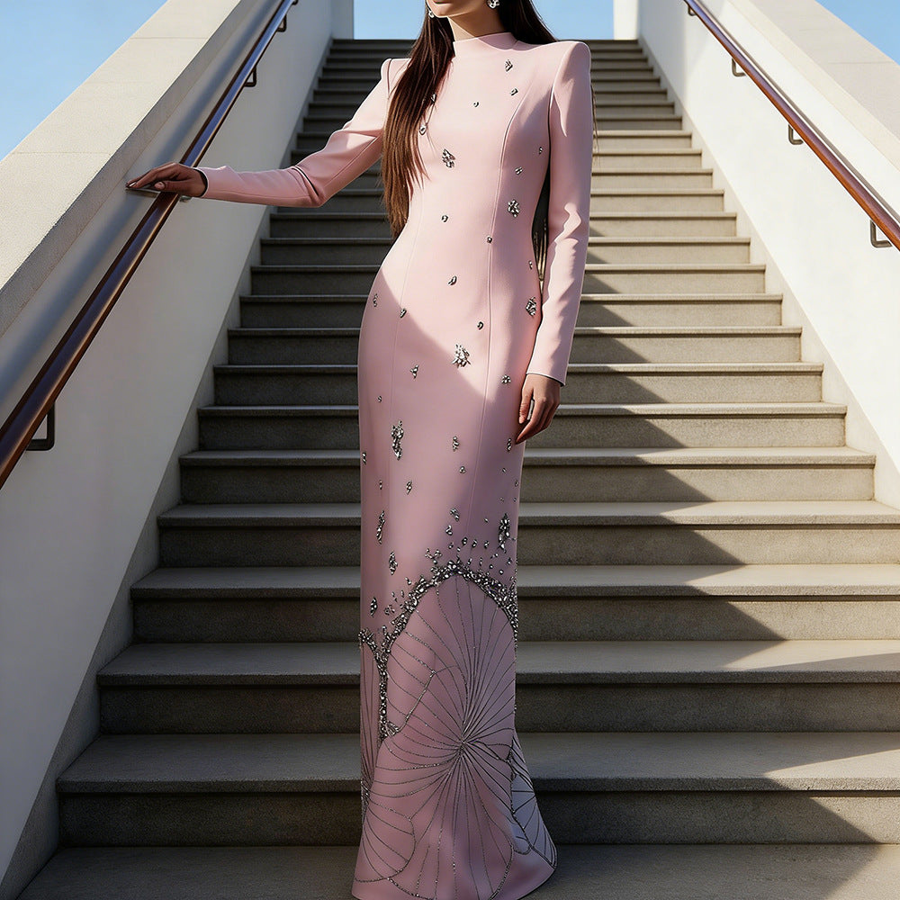 Elegant and Grand Banquet Gown 2026 Designer Celebrity Formal Long Dress with Heavy Beading and Rhinestone Embellishments