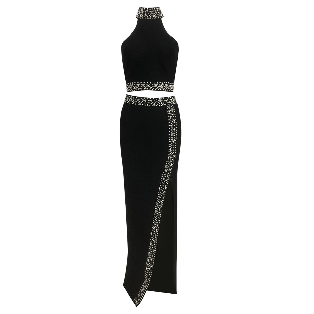 2025 Cross-Border High-End Small Fragrant Vest Top Women's Two-Piece Summer High-Waisted Skirt Fashionable Long Skirt