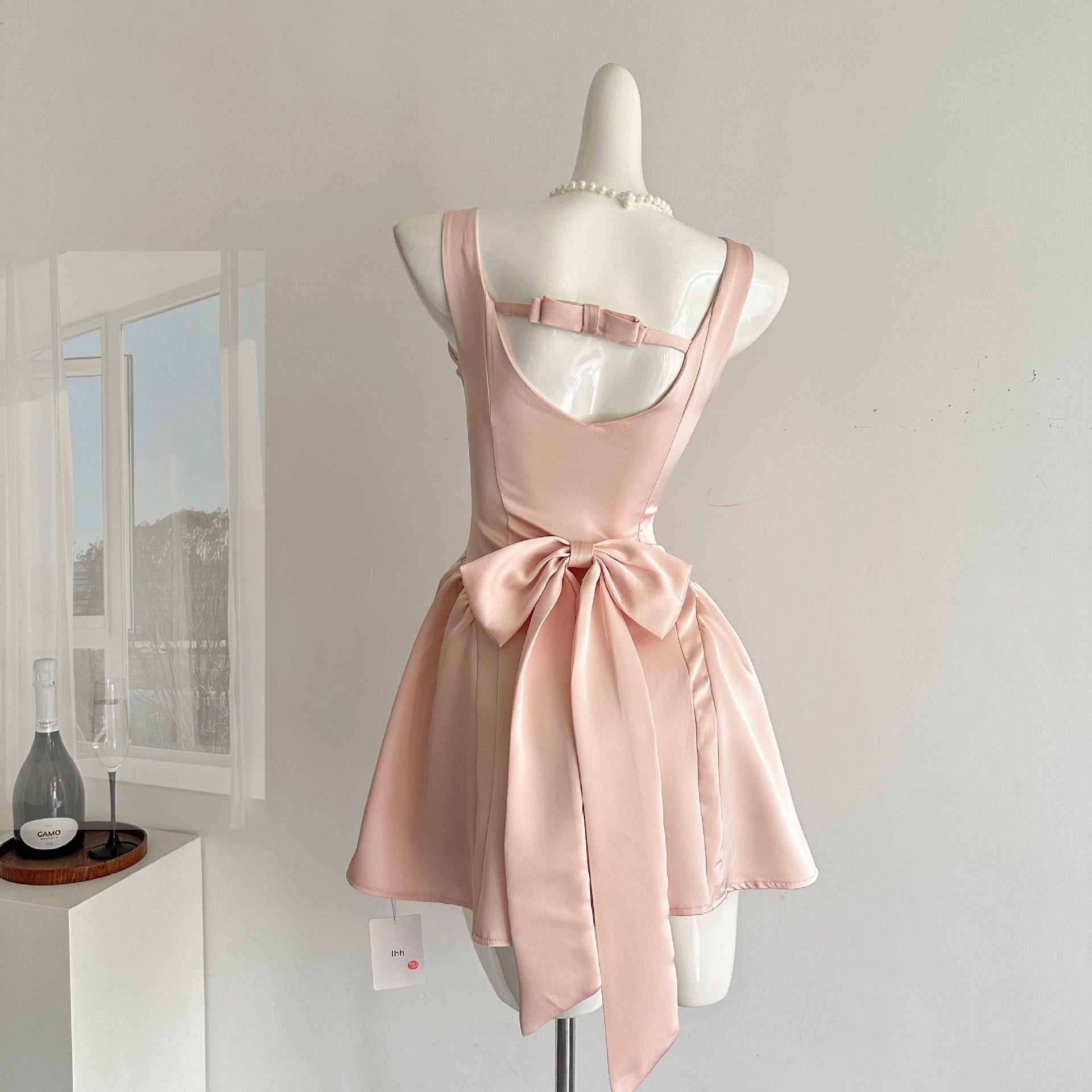 Temple Mai 2025 Summer New Elegant Big Miss Sweet Pure Desire Wind Slimming Bow Sling Princess dress