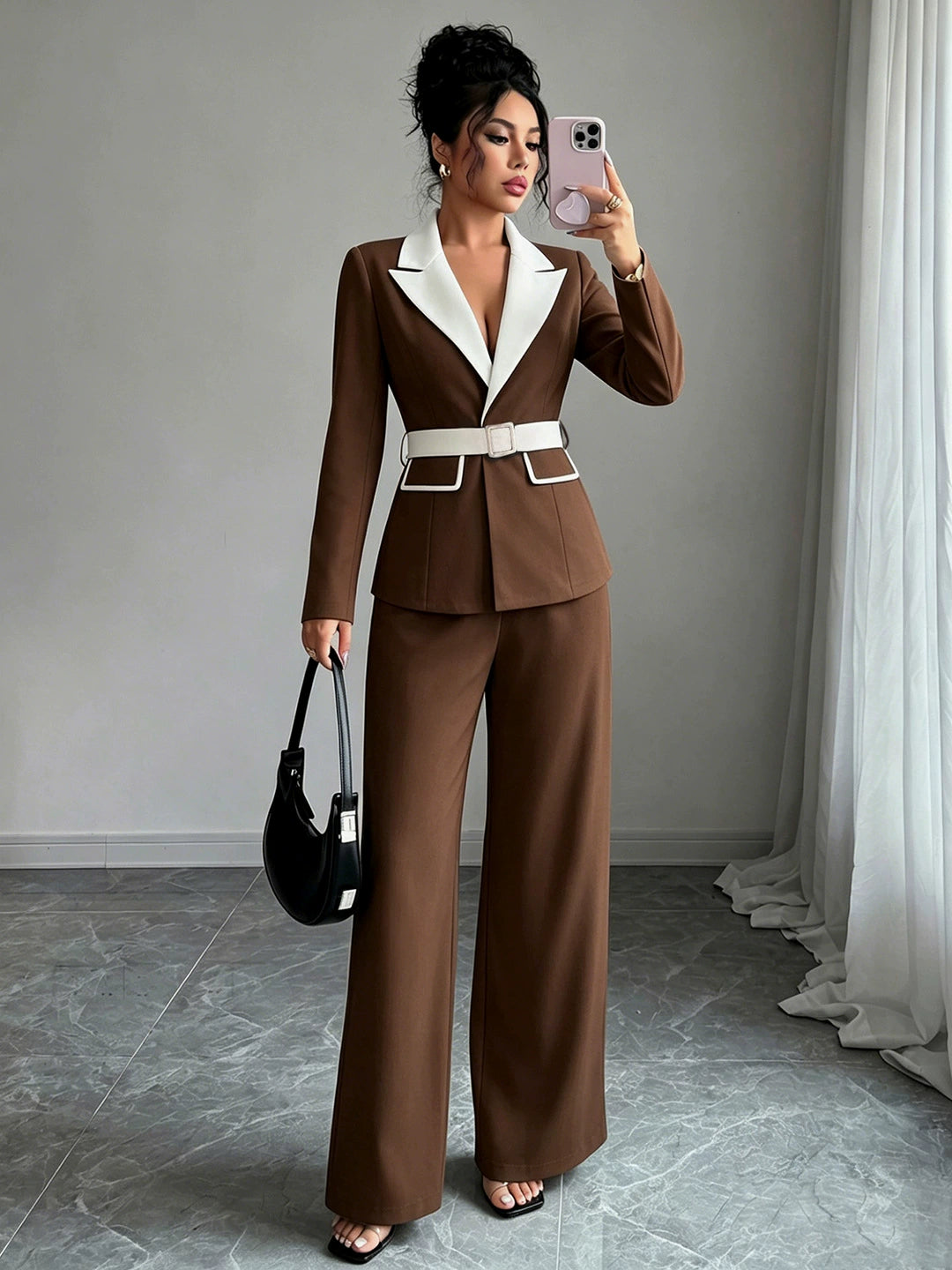 PAPARAZZI CLOSET Elegant Tube Top and Straight-Leg Pants Suit Set