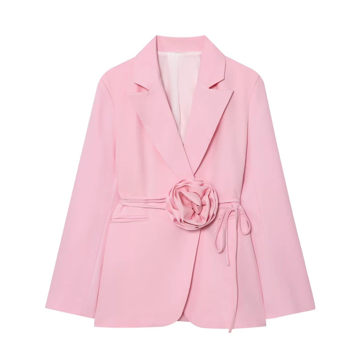 Women's Clothing 2025 Autumn New Style Elegant Workwear Loose Lace-Up Three-Dimensional Floral Blazer Women's Blazer