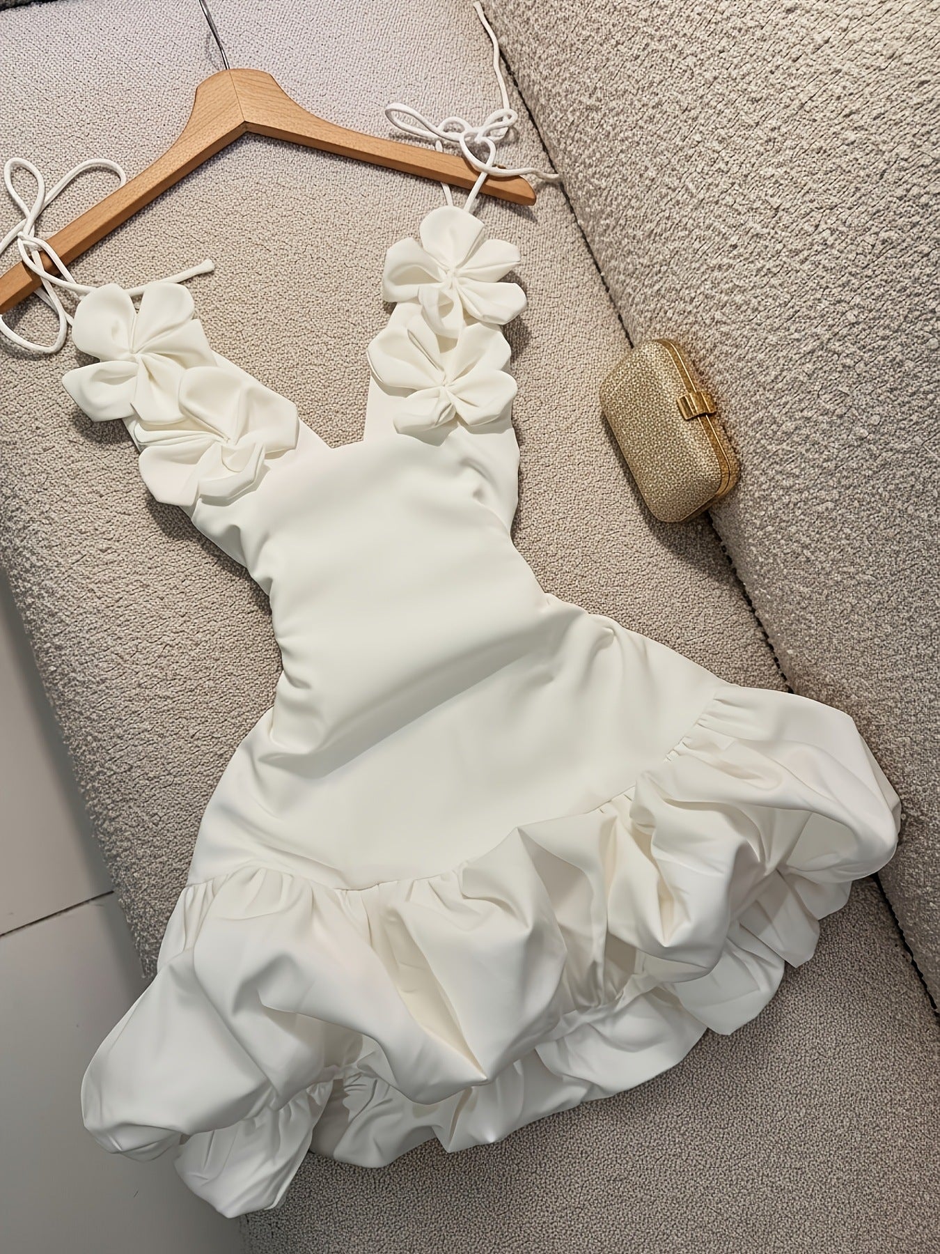 Cross-Border Foreign Trade Women's Clothing Valentine's Day Party Evening Dress Sexy Floral Strap Holiday Dress