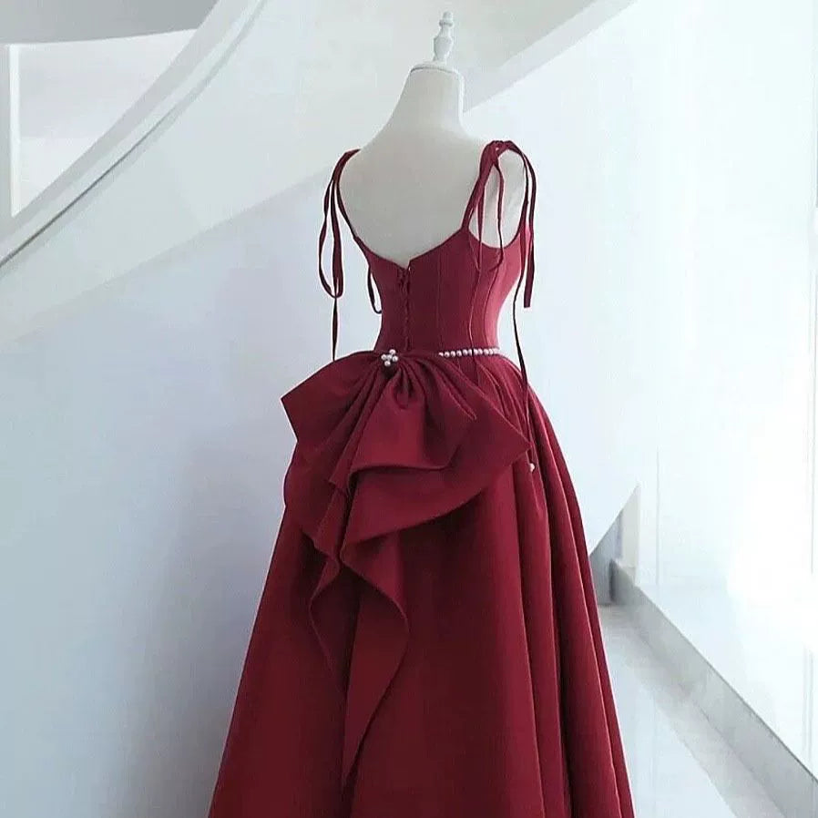Burgundy Bridal Toast Dress