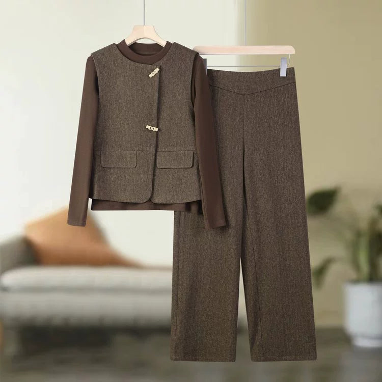 Paparazzi Closet Spring Three-Piece Vest Coat and Jacket Set for Women