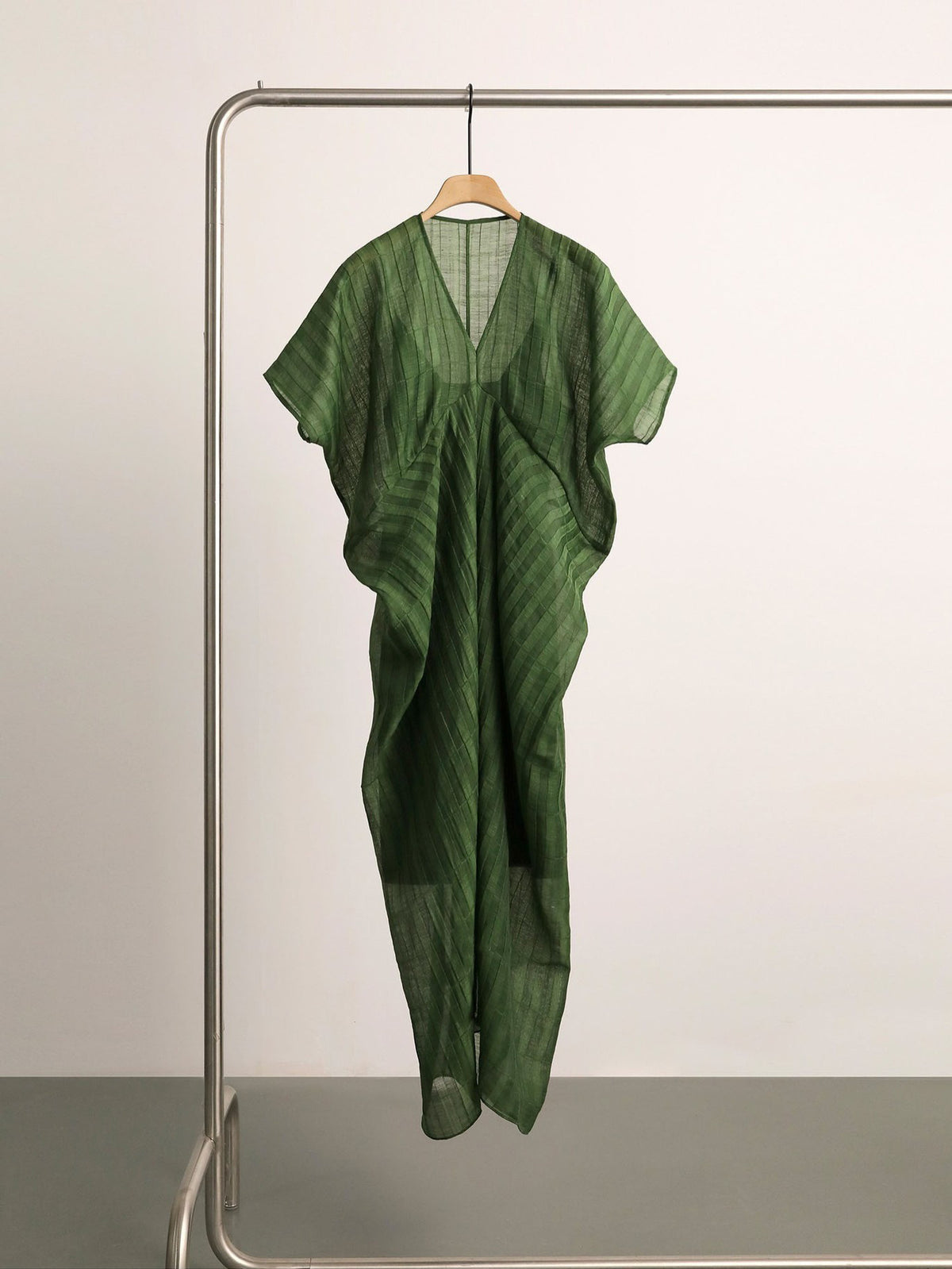 Ready Stock Pianran Entry_Tencel Linen Blended Stereo Pit Texture Cocoon Design Dress 2024 Skirt