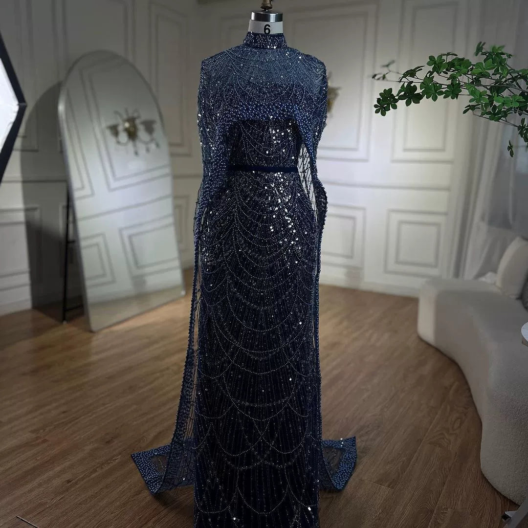 Cross-Border Supply of Heavy-Duty Beaded Trailing Evening Dresses 2026 New Models Foreign Trade Supply Runway Evening Dresses Factory