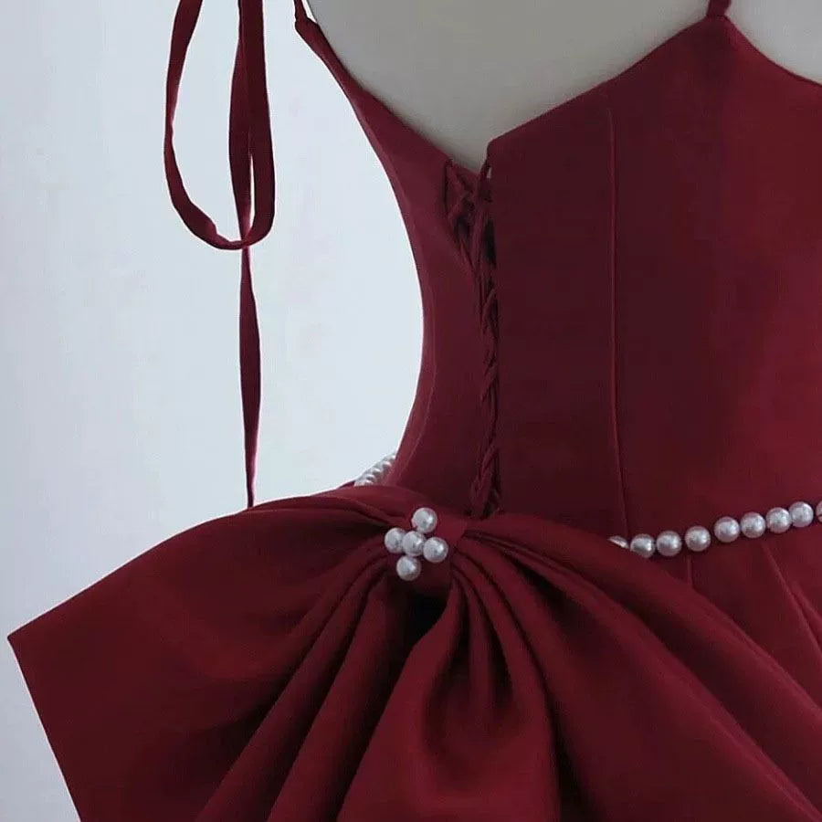 Burgundy Bridal Toast Dress