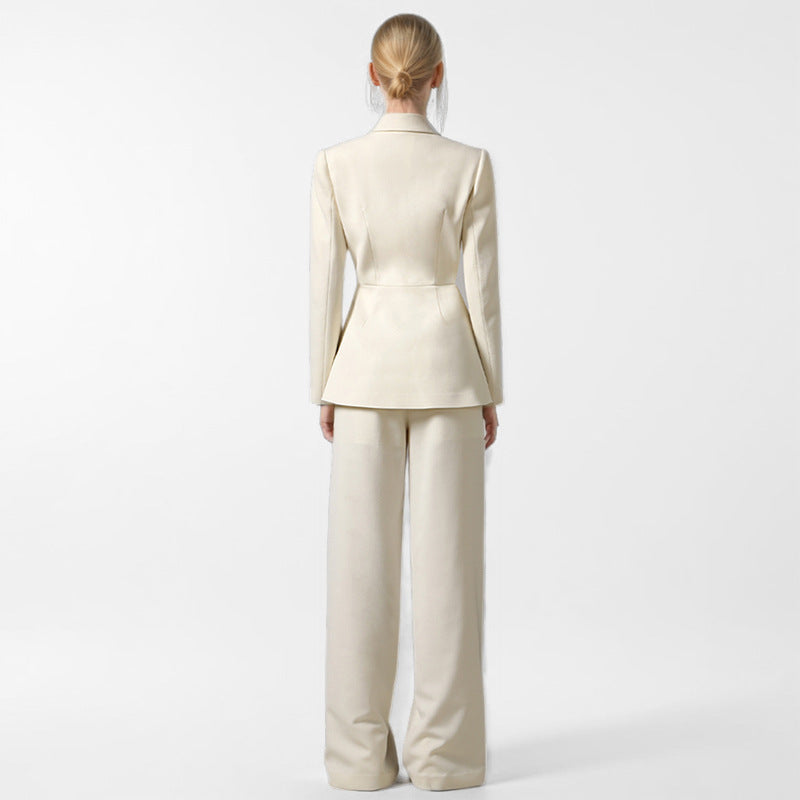 Professional Temperament apricot Suit Niche New Design Sense Casual Chinese Style Commuter Suit suit Dress Women's Clothing