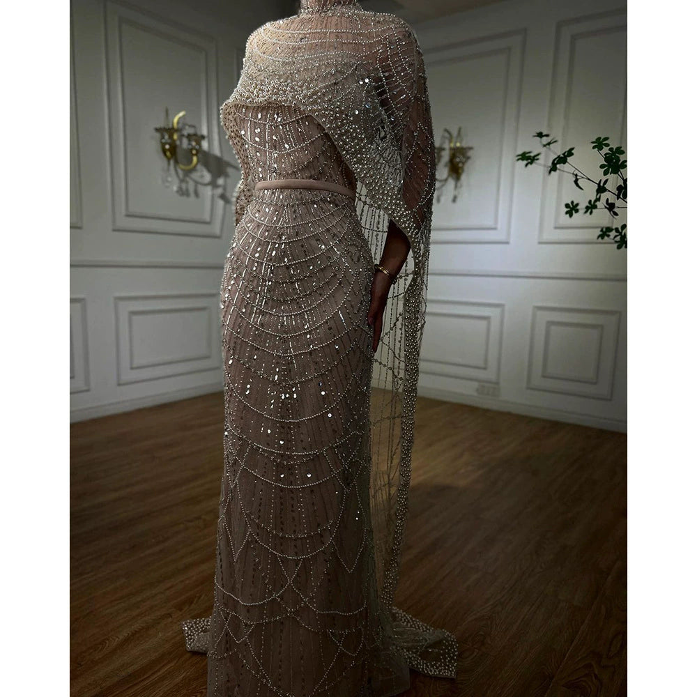 Cross-Border Supply of Heavy-Duty Beaded Trailing Evening Dresses 2026 New Models Foreign Trade Supply Runway Evening Dresses Factory