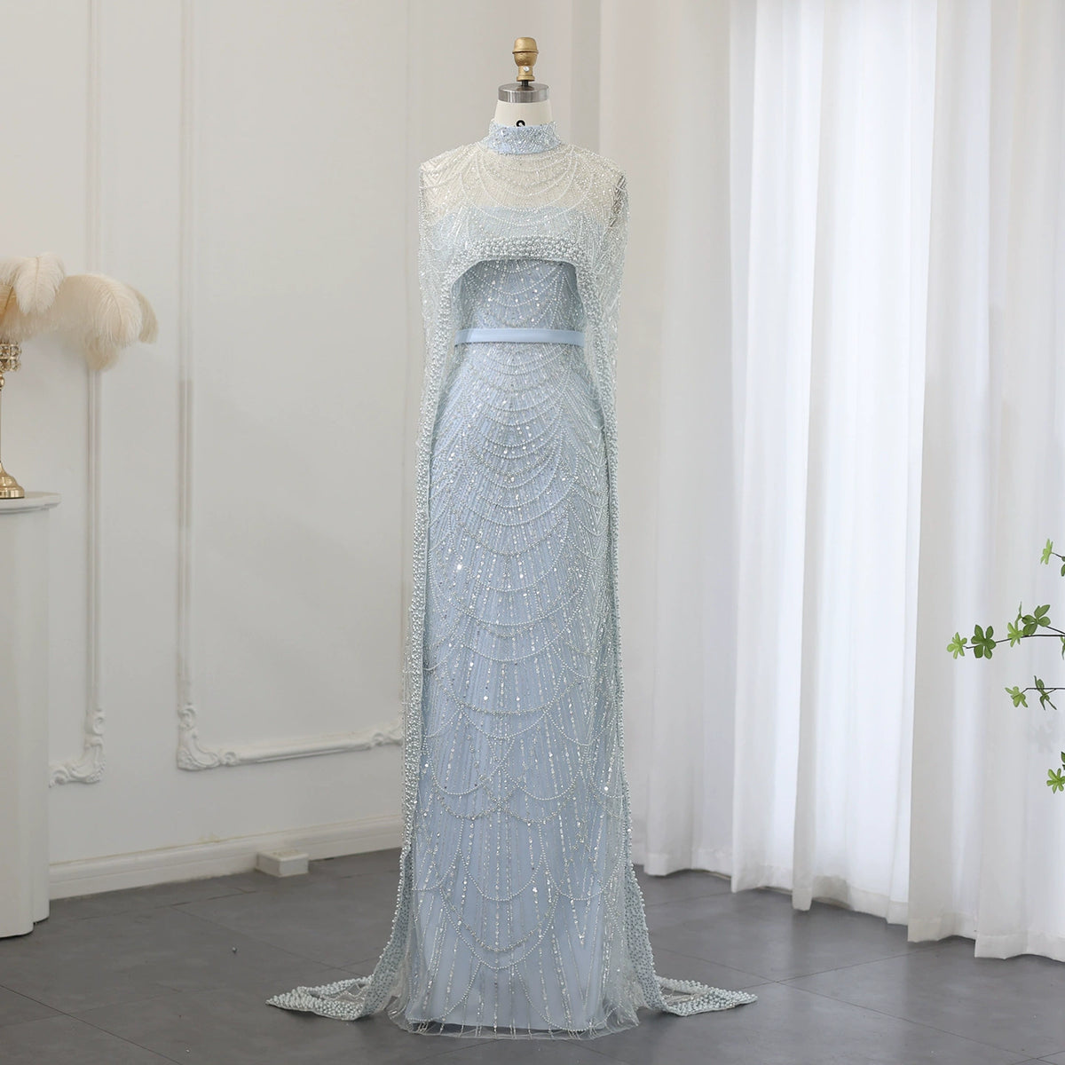 2026 Popular Foreign Trade Item: Pearl Embellished Slim-Fit Long Dress, Mermaid Evening Gown, Elegant Evening Dress for Women