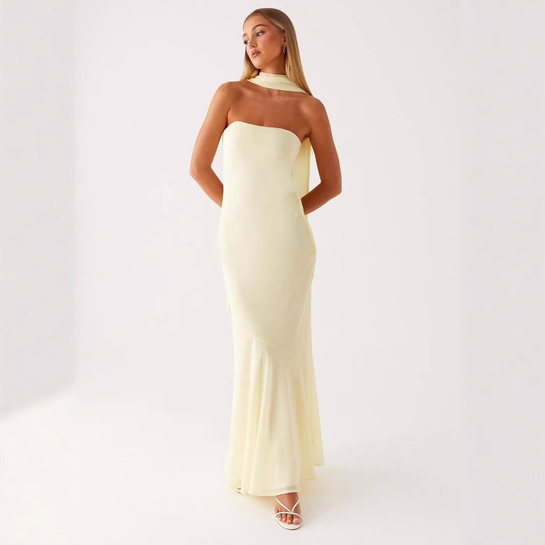 Tea Break Beautiful French Style Elegant Floral Multi-color Sling Seaside Holiday Fishtail dress Tight Waist Sanya Slimming Sand