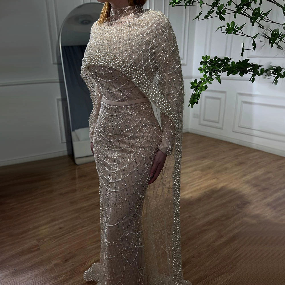 Cross-Border Supply of Heavy-Duty Beaded Trailing Evening Dresses 2026 New Models Foreign Trade Supply Runway Evening Dresses Factory