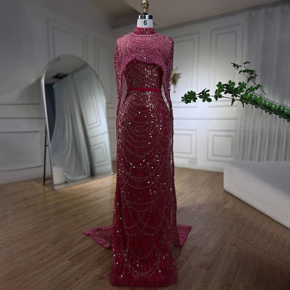 Cross-Border Supply of Heavy-Duty Beaded Trailing Evening Dresses 2026 New Models Foreign Trade Supply Runway Evening Dresses Factory