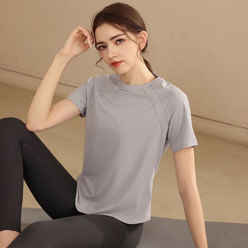 Yoga Clothing Women's Short-sleeved Summer Thin Fitness Top High-end Wearing Training Running Quick-drying Sports T-shirt