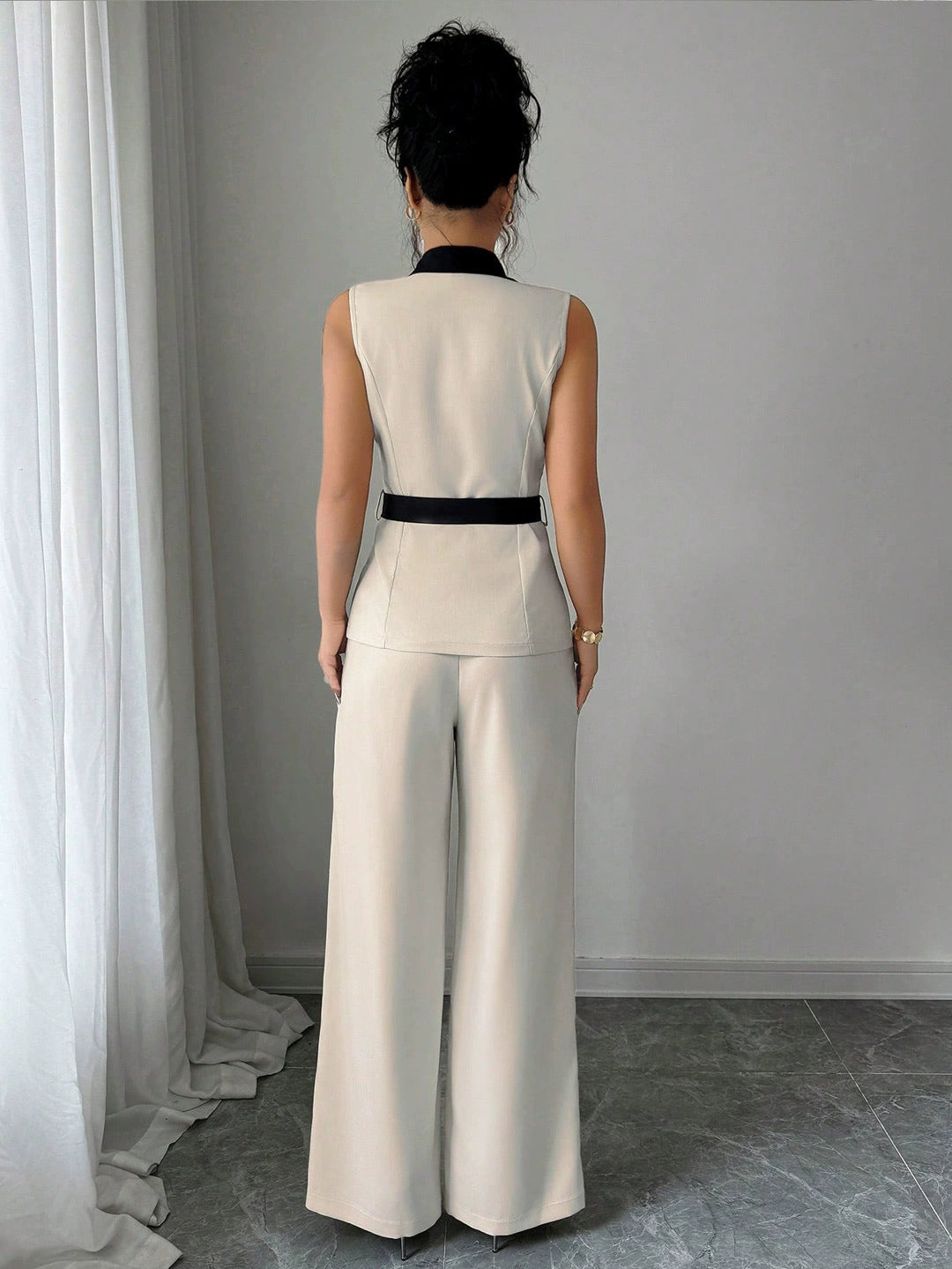 PAPARAZZI CLOSET Elegant Tube Top and Straight-Leg Pants Suit Set
