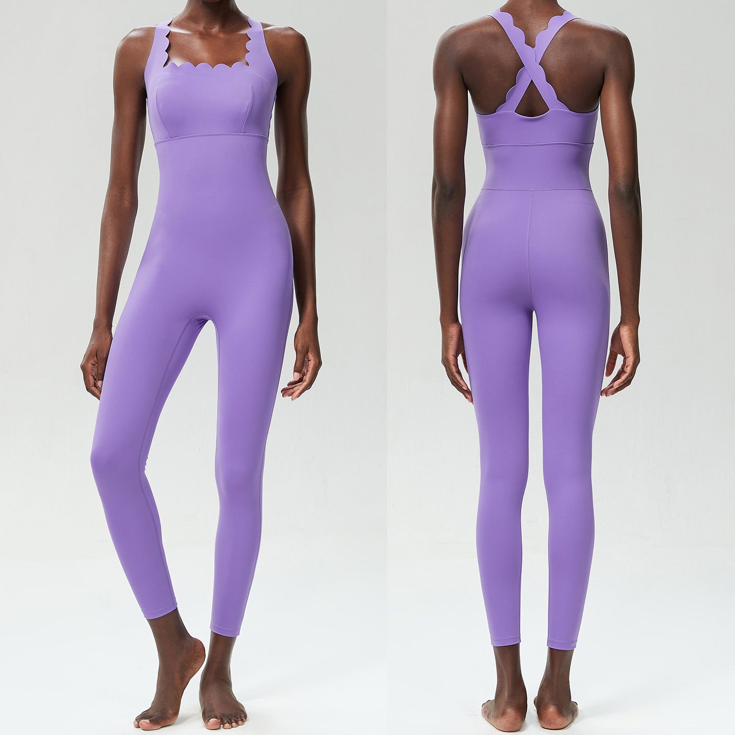 Cross-border Small Wave Yoga Fitness Jompsuit Women's plus size Tight Dancing Running Vests Jompsuit