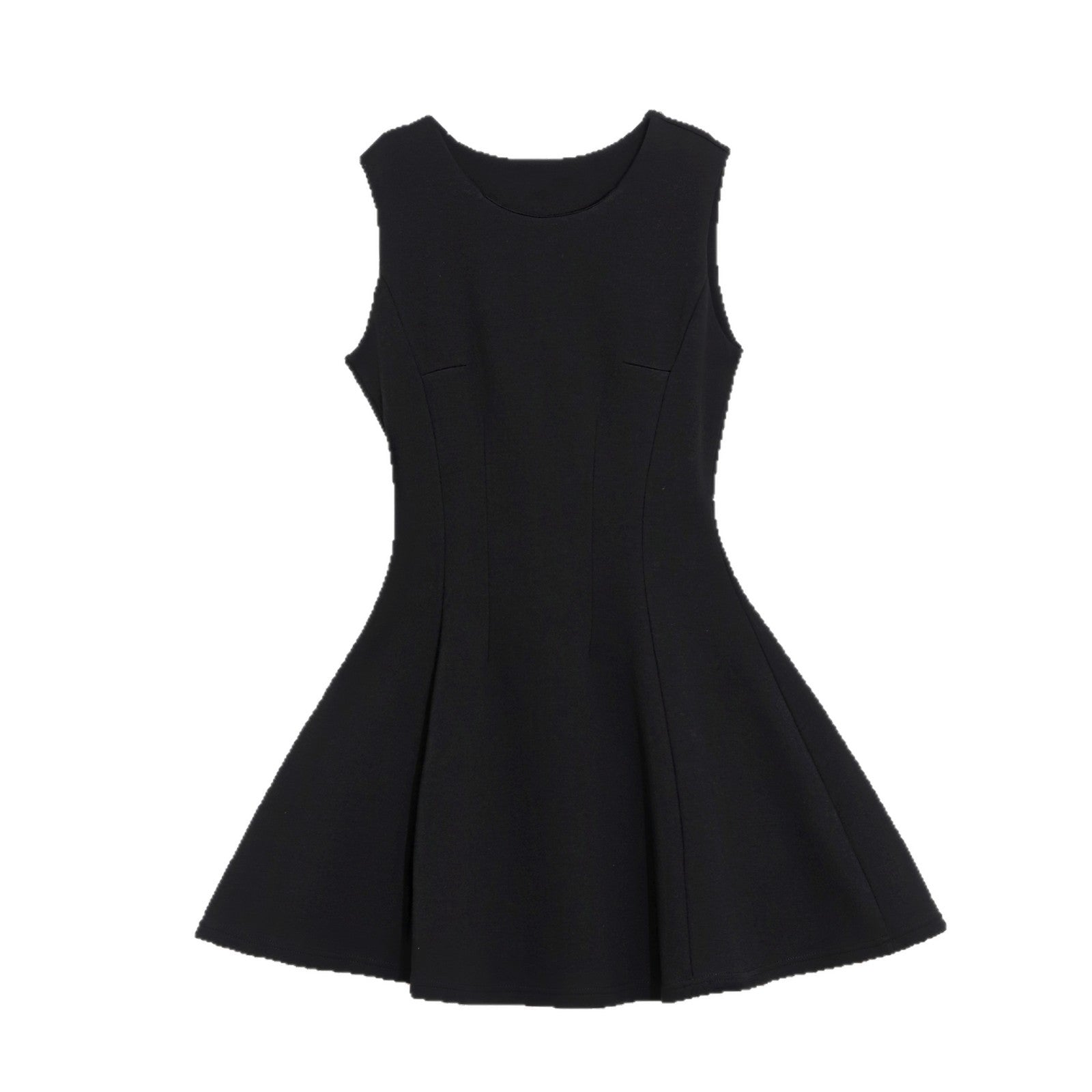 Elegant and Sophisticated Hepburn-Style Waist-Cinching Dress for Women, Sleeveless Tank Dress, A-Line Little Black Dress, Short