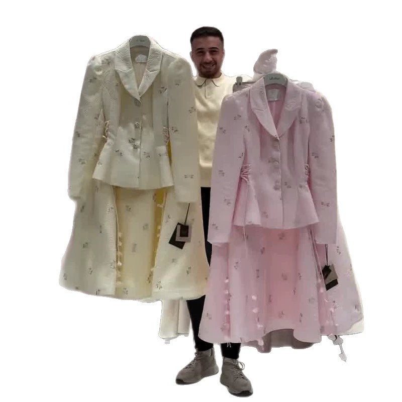 2026 New Women's Clothing European and American Amazon Cross-Border Foreign Trade Slimming Fashionable and Elegant Suit and Skirt Two-Piece Set