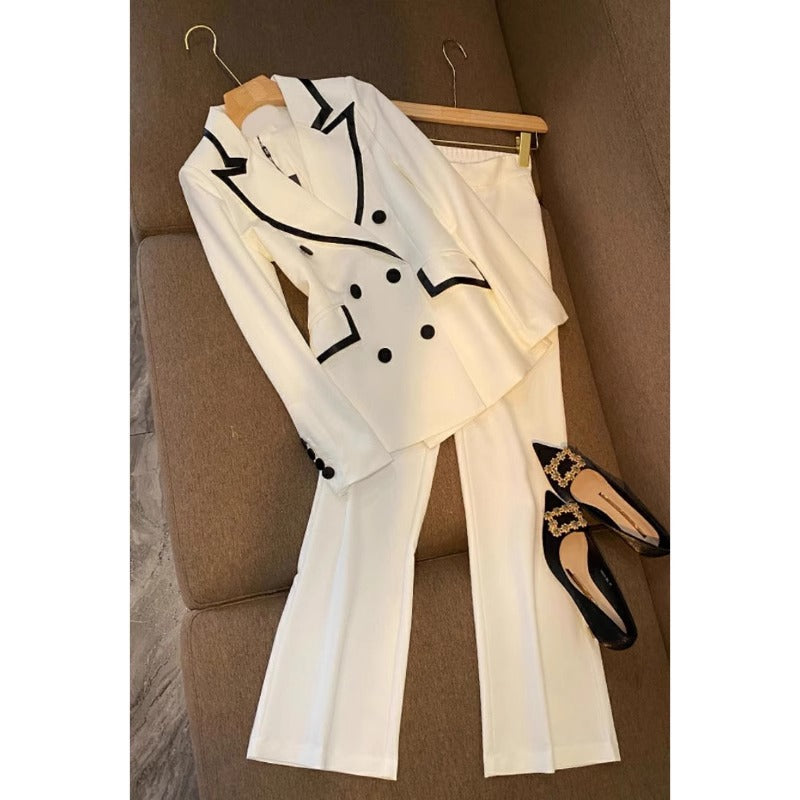 European Goods Business Wear Work Clothes White Suit suit Women's Spring and Autumn Casual Fashion Temperament Dress High-class Sense