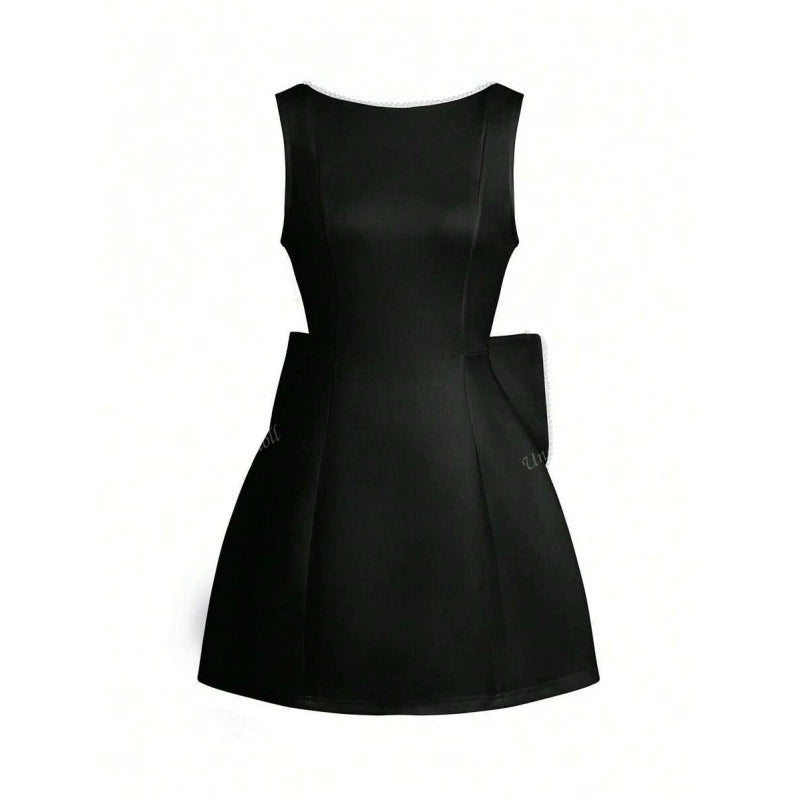 P 22476 Pearl Bow Backless A-line Dress