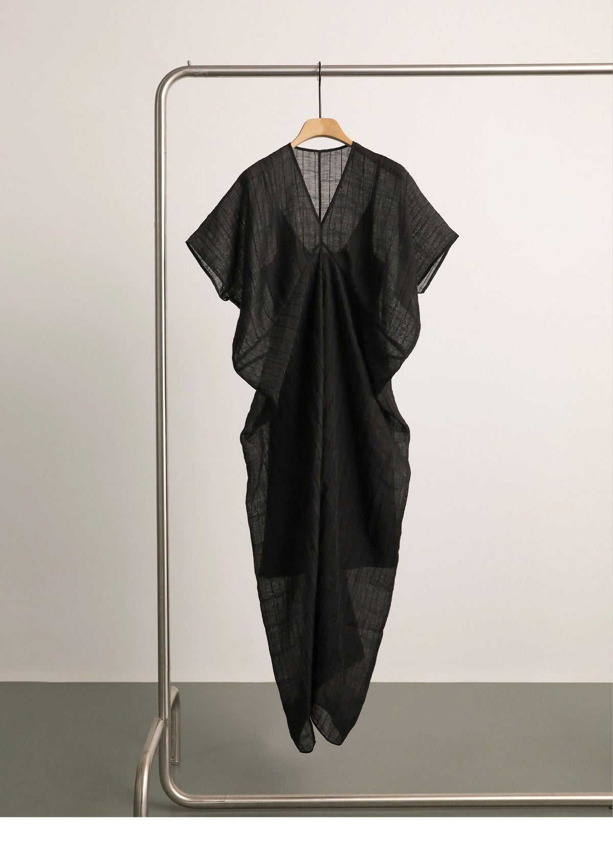 Ready Stock Pianran Entry_Tencel Linen Blended Stereo Pit Texture Cocoon Design Dress 2024 Skirt