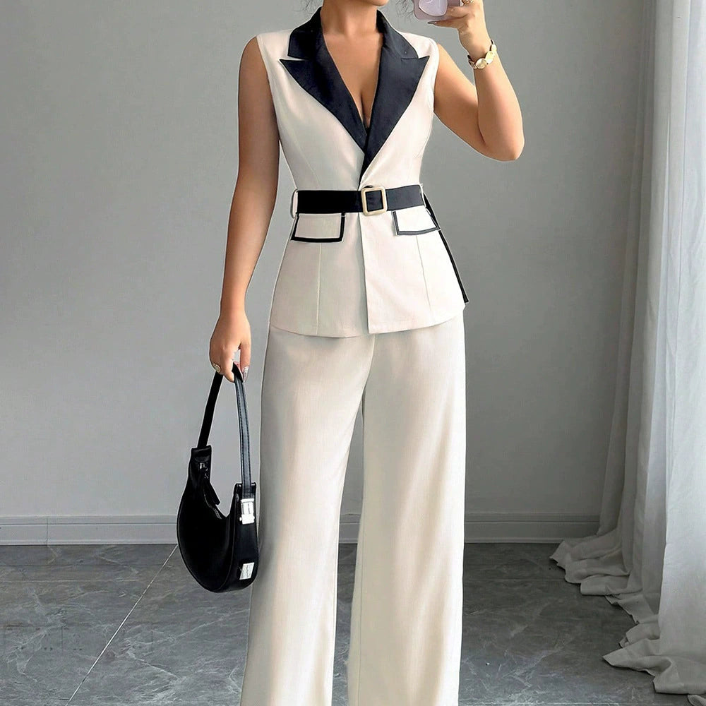 PAPARAZZI CLOSET Elegant Tube Top and Straight-Leg Pants Suit Set