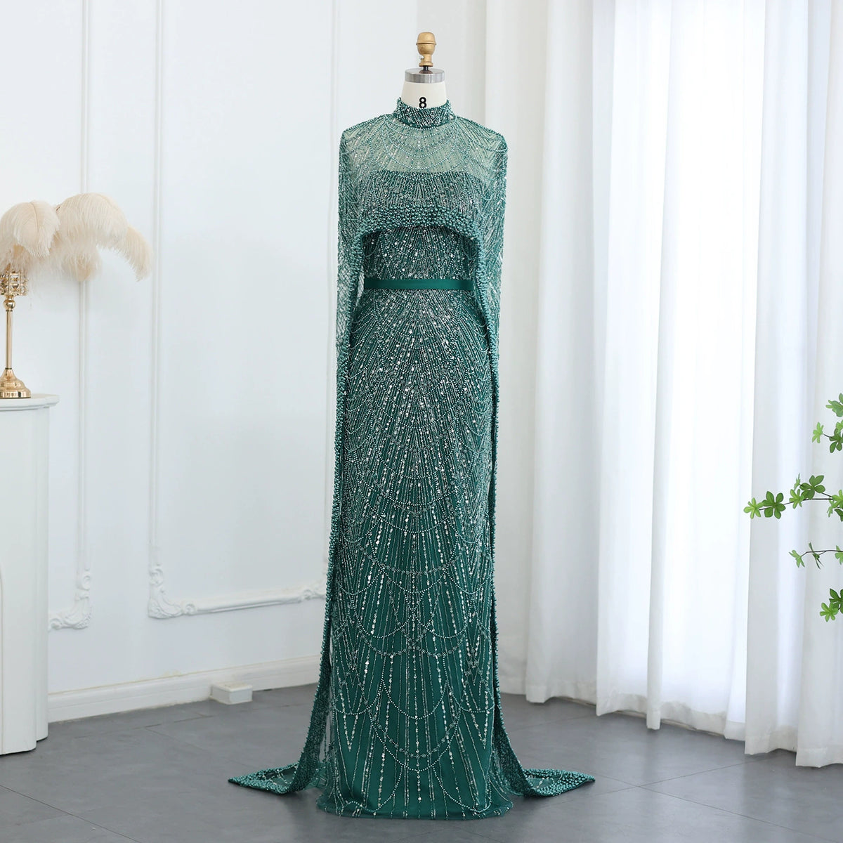 2026 Popular Foreign Trade Item: Pearl Embellished Slim-Fit Long Dress, Mermaid Evening Gown, Elegant Evening Dress for Women