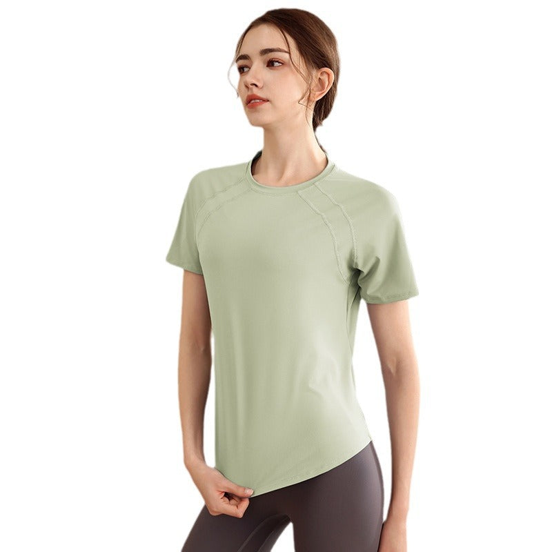 Yoga Clothing Women's Short-sleeved Summer Thin Fitness Top High-end Wearing Training Running Quick-drying Sports T-shirt