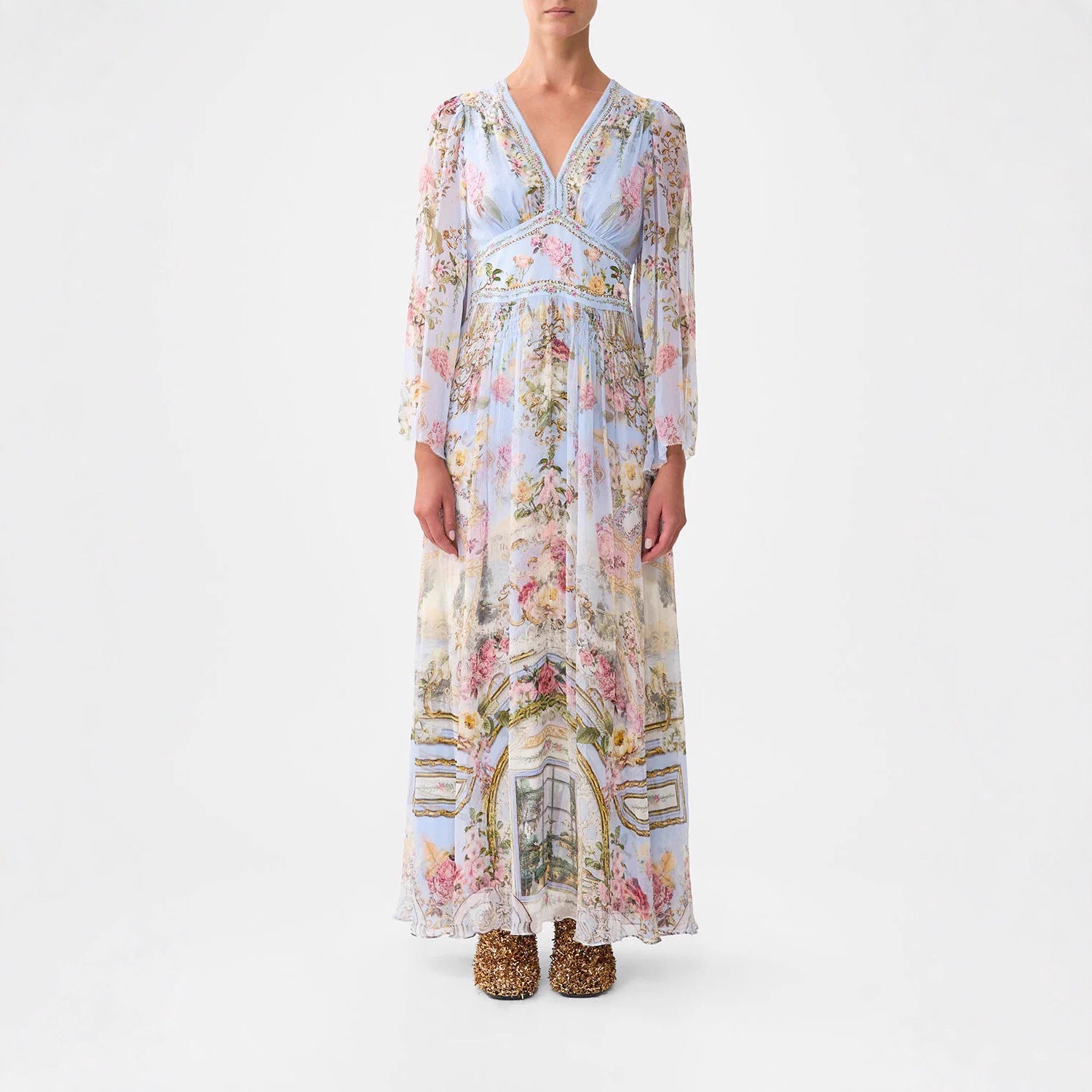 New Australian Camilla Dress Camilla Blue Printed Fairy Holiday Style Silk Long Skirt for Women