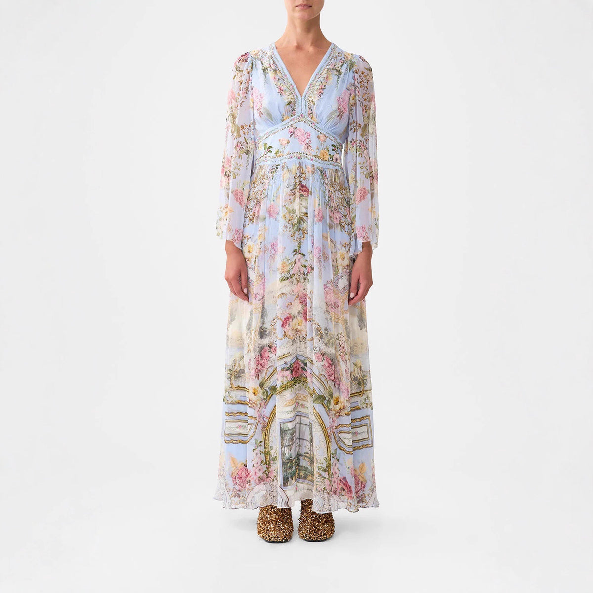 New Australian Camilla Dress Camilla Blue Printed Fairy Holiday Style Silk Long Skirt for Women