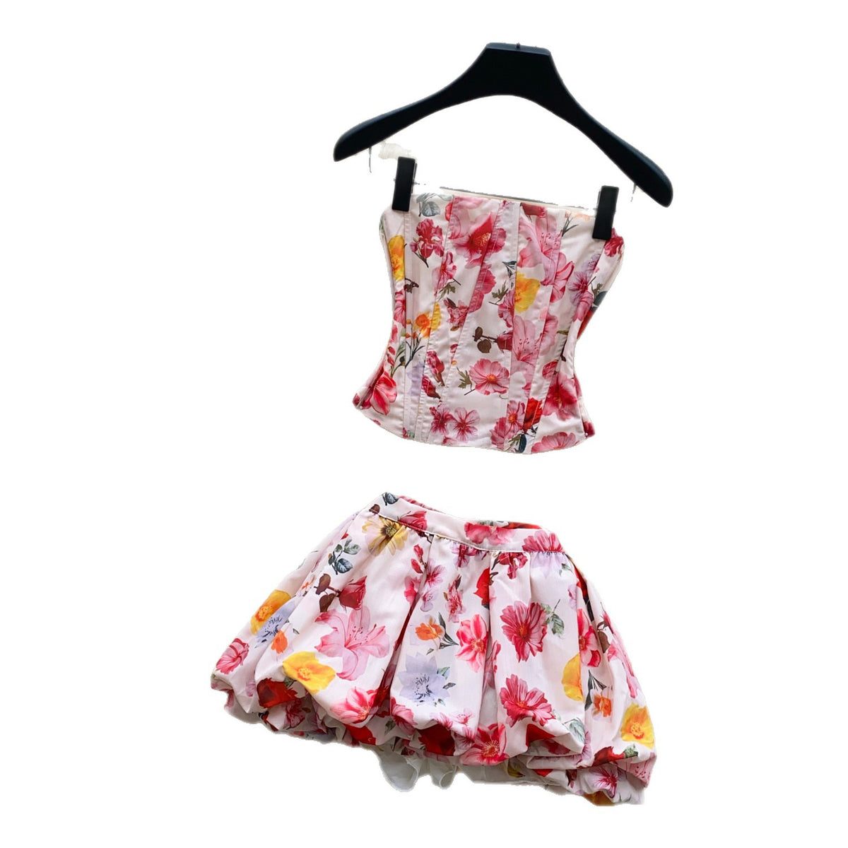 French-Style Tube Top, Energetic and Sweet Top and Skirt Set for Women, Summer Slim-Fit Hot Girl Style Two-Piece Set