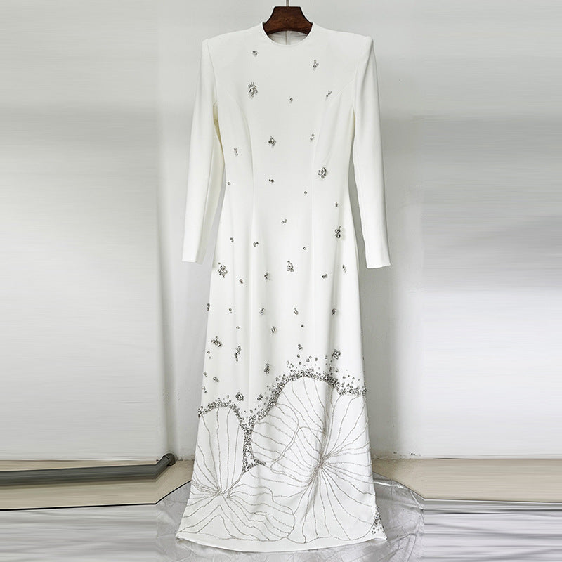 Elegant and Grand Banquet Gown 2026 Designer Celebrity Formal Long Dress with Heavy Beading and Rhinestone Embellishments