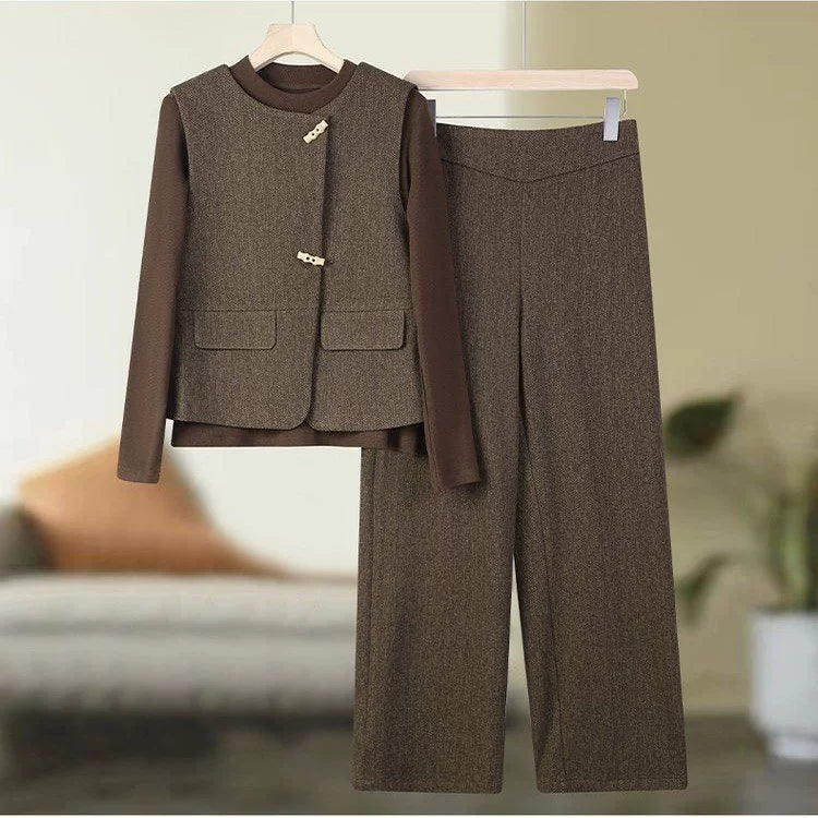 Paparazzi Closet Spring Three-Piece Vest Coat and Jacket Set for Women