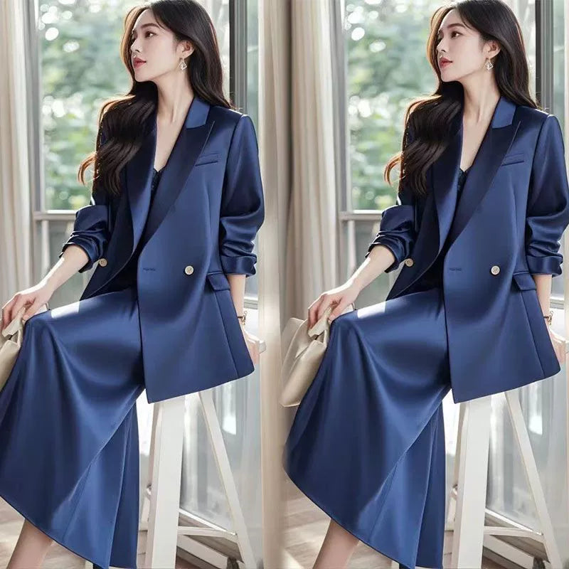 PAPARAZZI CLOSET Early Autumn High-End Elegant Goddess Style Tweed Jacket and Skirt Suit