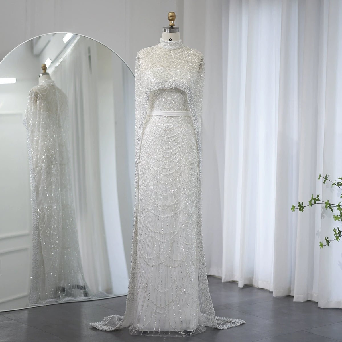 2026 Popular Foreign Trade Item: Pearl Embellished Slim-Fit Long Dress, Mermaid Evening Gown, Elegant Evening Dress for Women