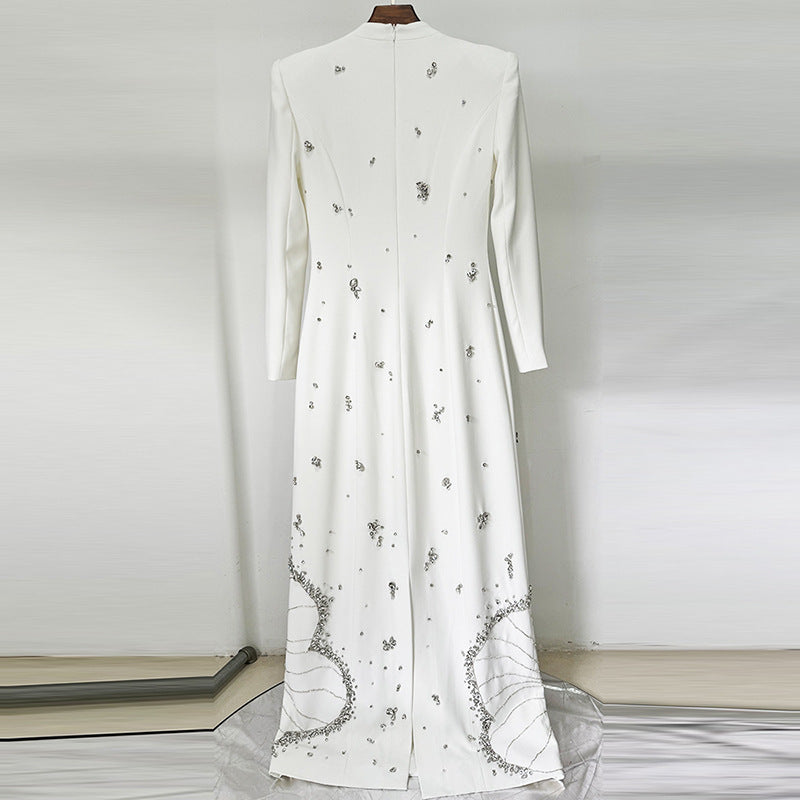 Elegant and Grand Banquet Gown 2026 Designer Celebrity Formal Long Dress with Heavy Beading and Rhinestone Embellishments