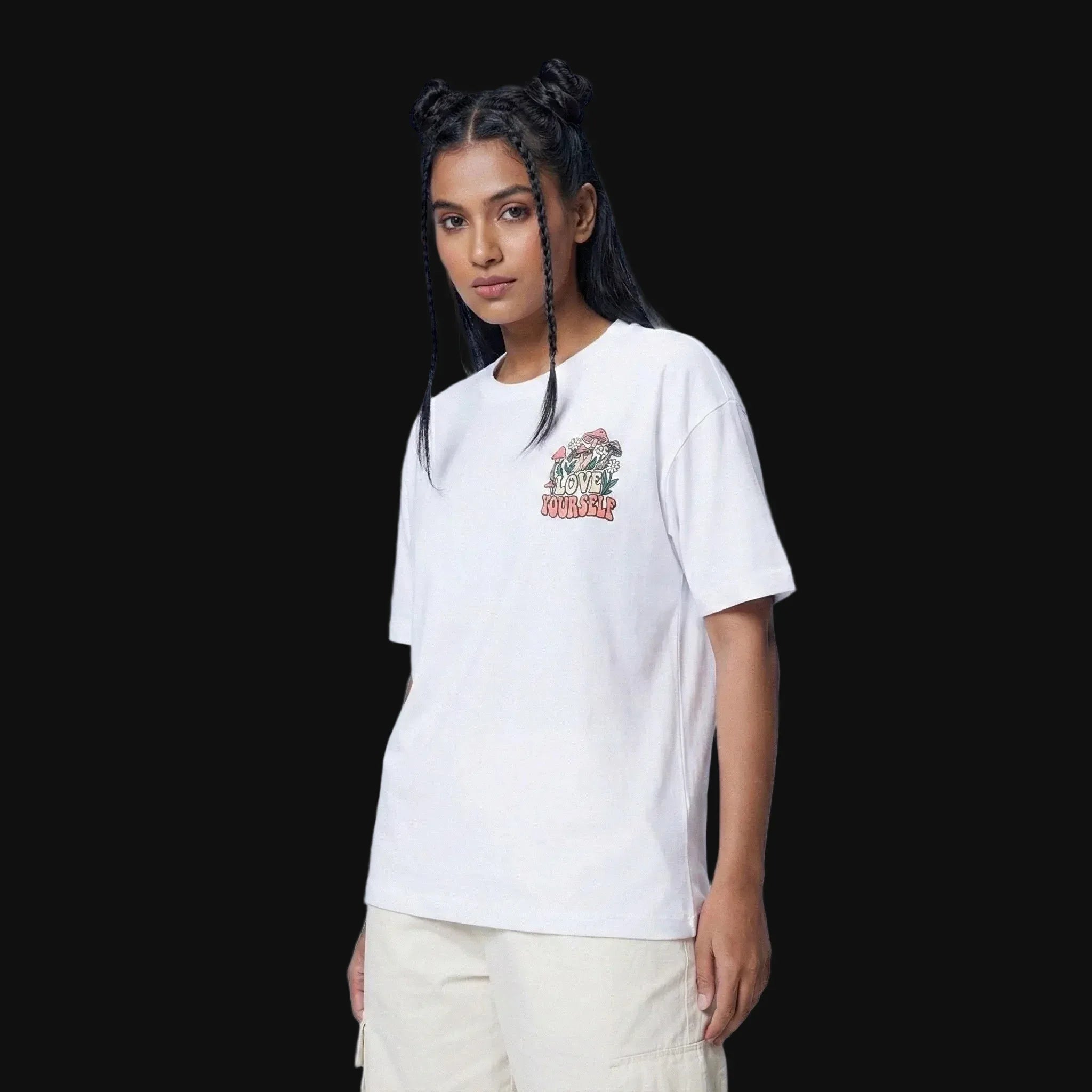 Love Yourself White Oversized Tee