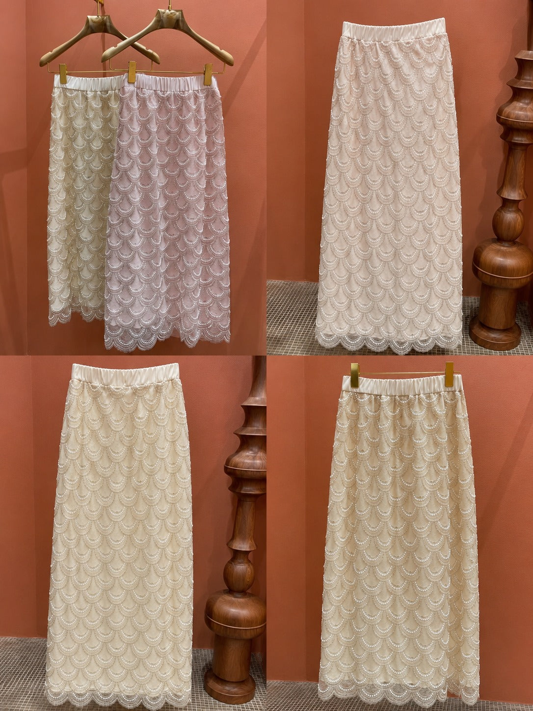 SCALLOP BEADED SKIRT