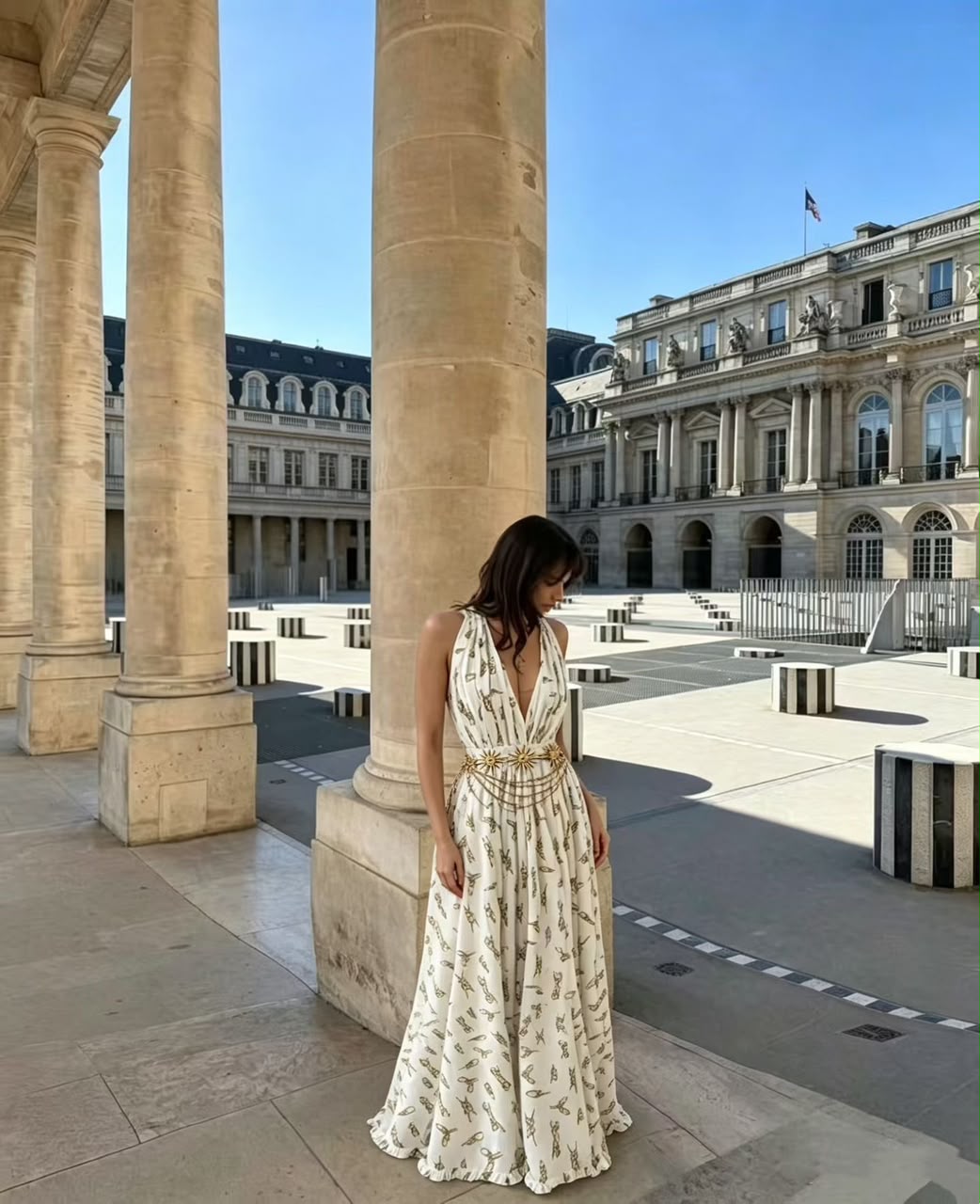 Halter Neck Printed Maxi Dress
