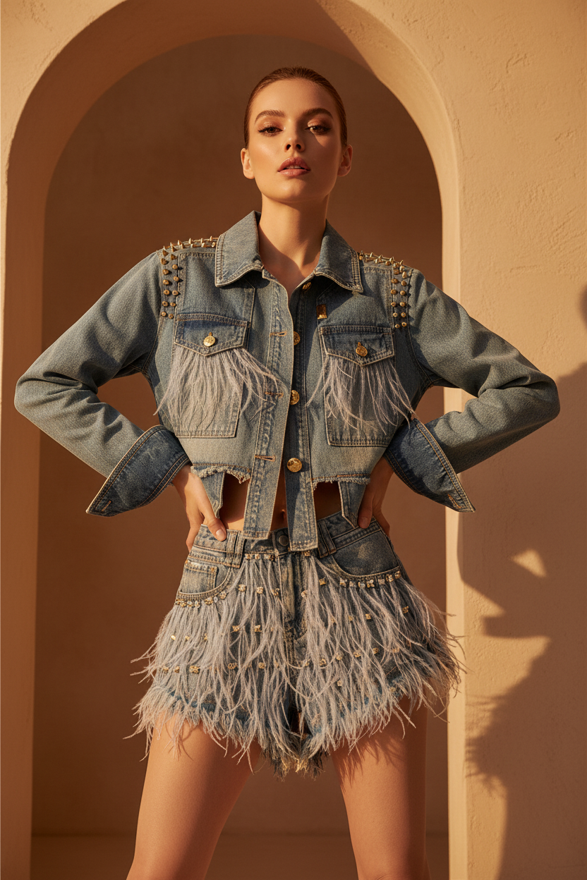 Denim Co-ord Set – Model Shot