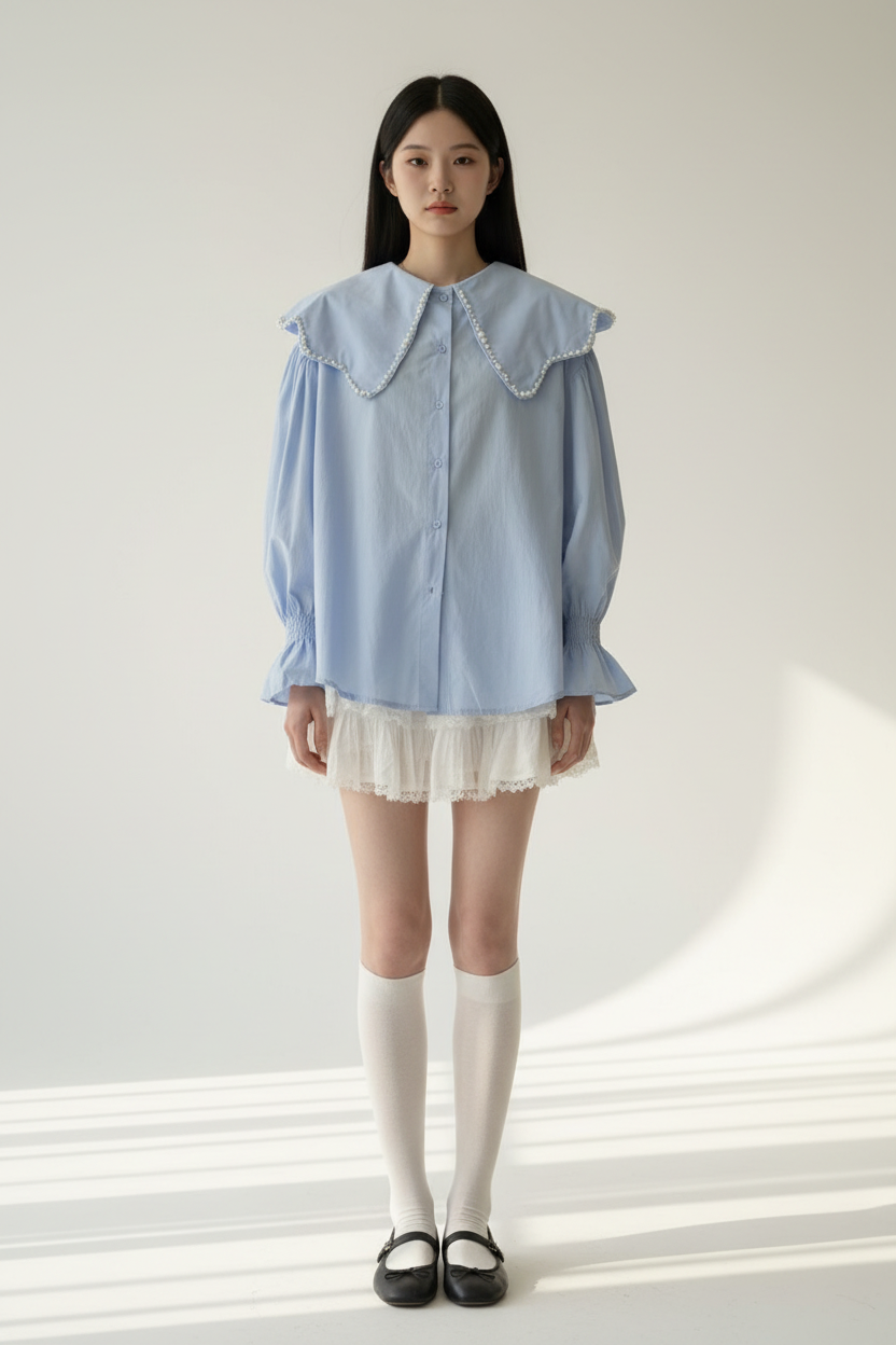 Solene Korean Oversized Shirt – Front View