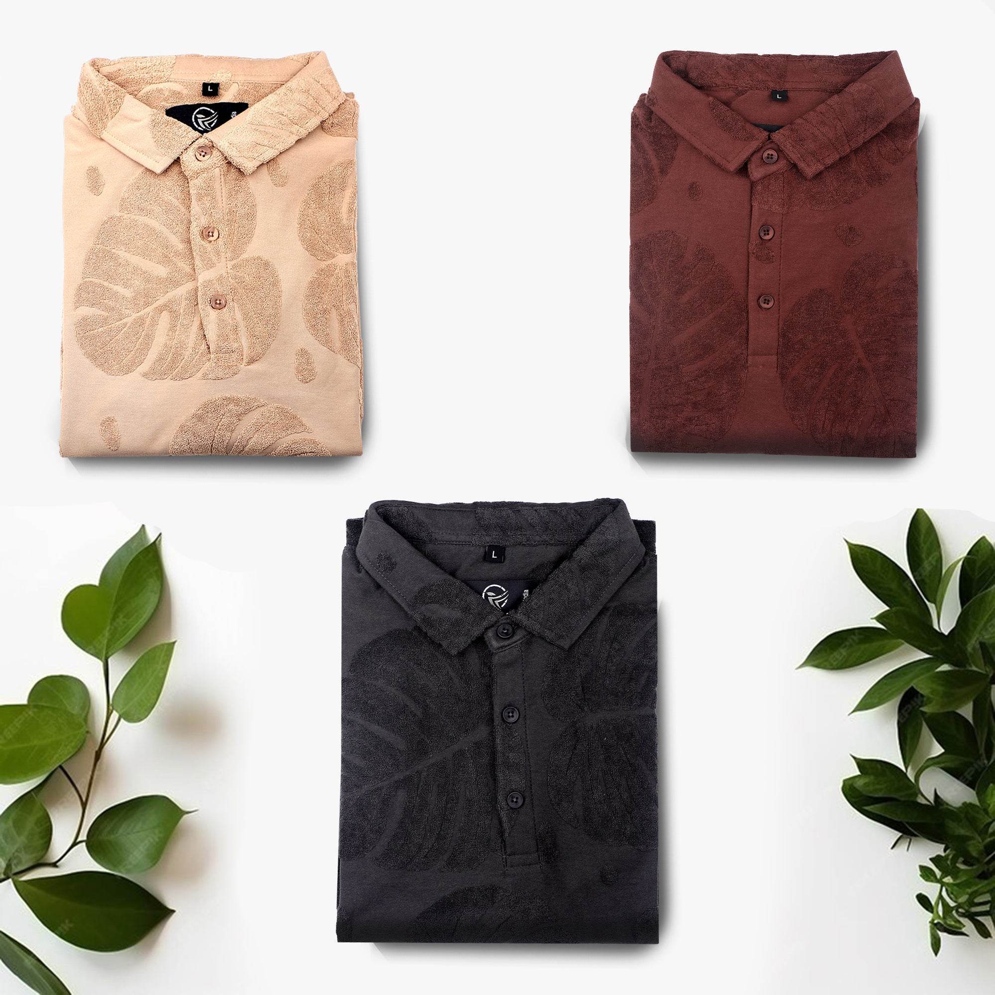 Maroon Textured Polo - styleflea